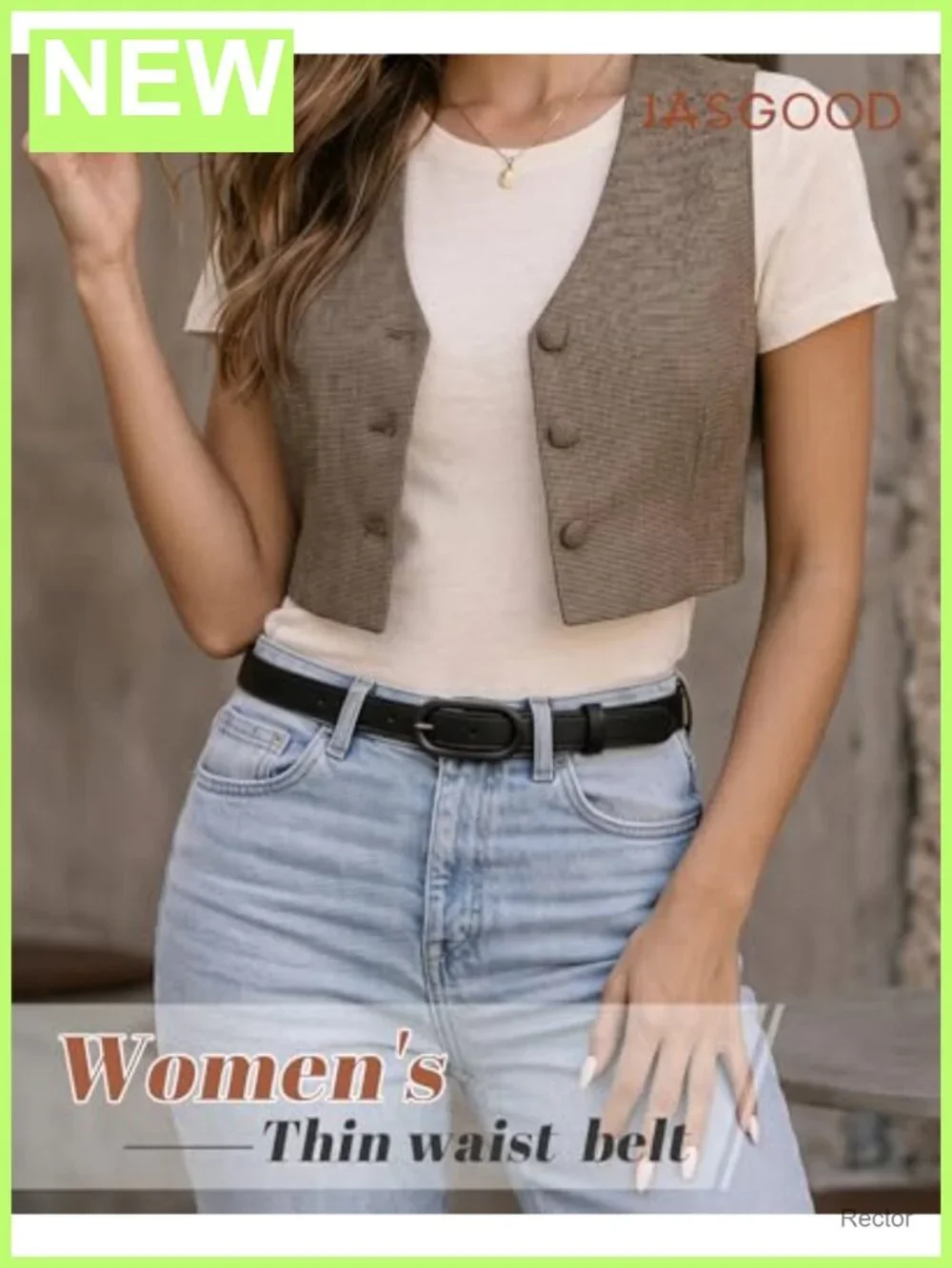 Women's Skinny PU Leather Belt with Oval Buckle 0.7